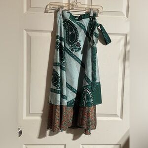 New reversible wrap silk skirt